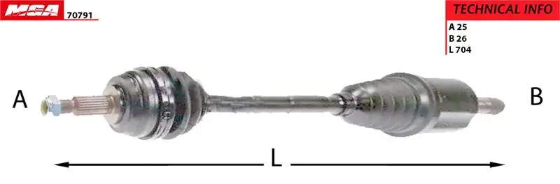 MGA 70791 Ön Aks (Sol) 391015061R