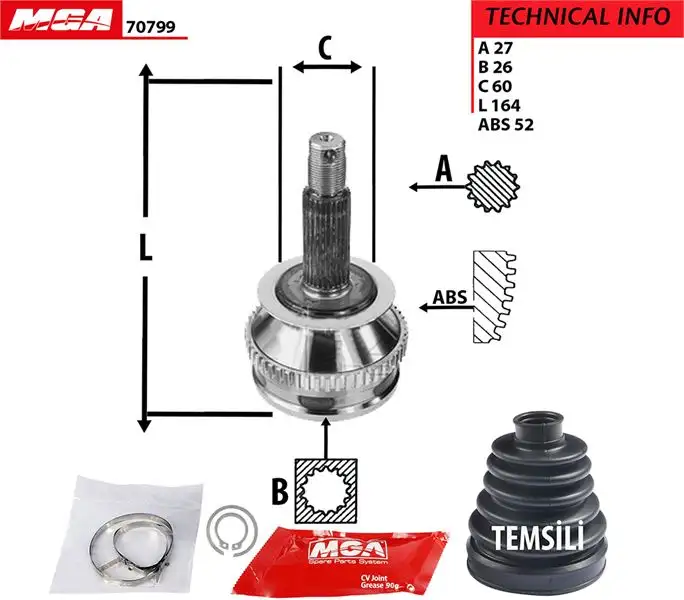 MGA 70799 Aks Kafası (Dış) 4950126561