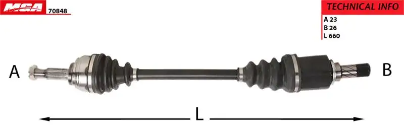 MGA 70848 Ön Aks (Sol) 391017832R