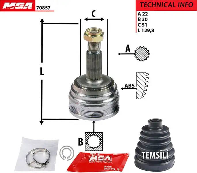 MGA 70857 Aks Kafası (Dış) 191498099F