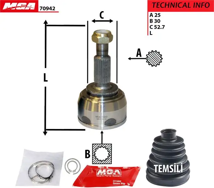 MGA 70942 Aks Kafası (Dış) 8200216519