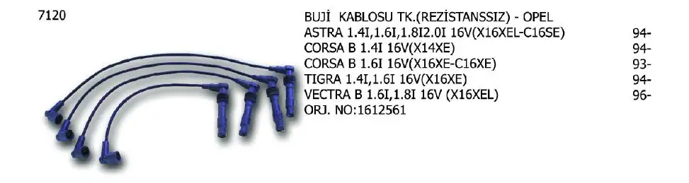 ÜNÜVAR 7120 Buji Kablosu