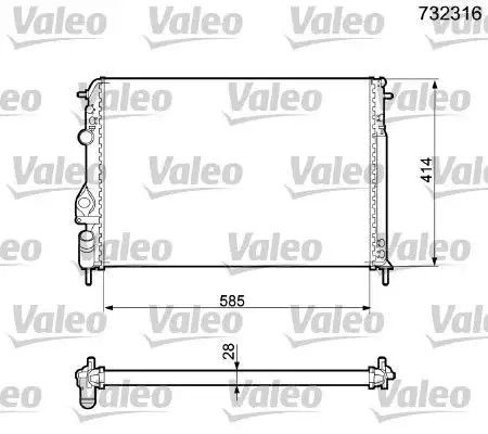 VALEO 732316 Radyatör 7701352976