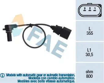 FAE 79062 Devir Sensörü 01M927321B