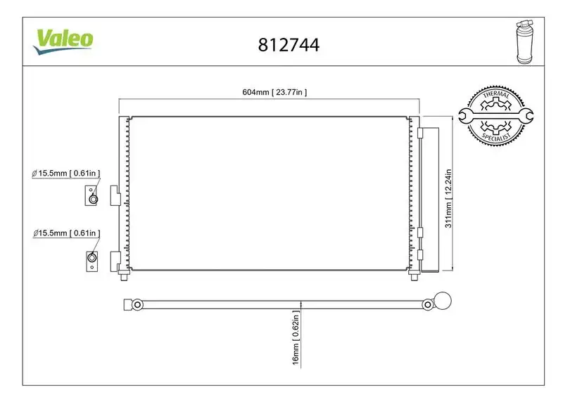 VALEO 812744 Klima Radyatörü 51804991