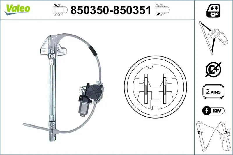 VALEO 850350 Arka Cam Krikosu (Sol) 7700834343