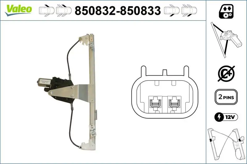 VALEO 850832 Ön Cam Krikosu (Sol) 51830870