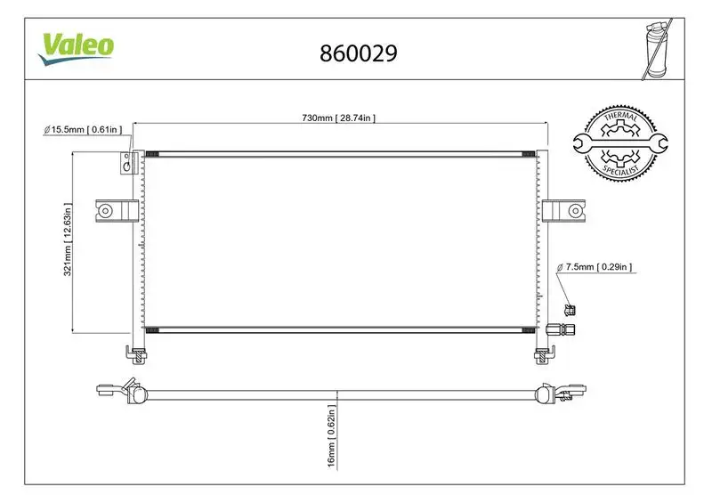 VALEO 860029 Klima Radyatörü 92110VJ200