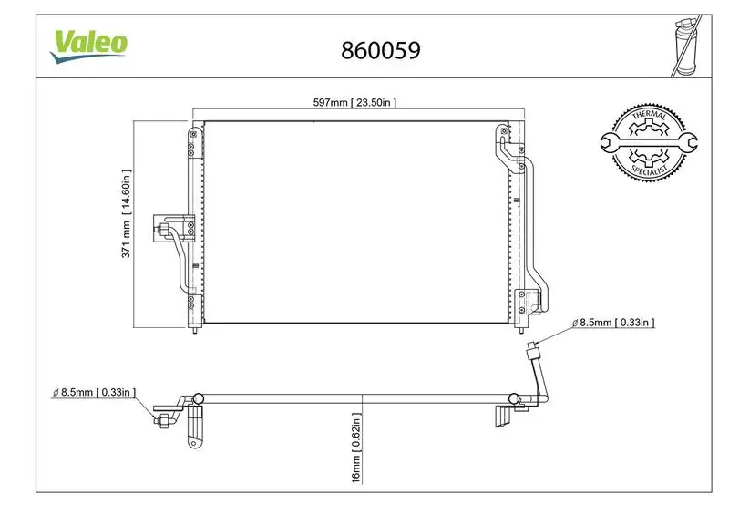 VALEO 860059 Klima Radyatörü 52464309