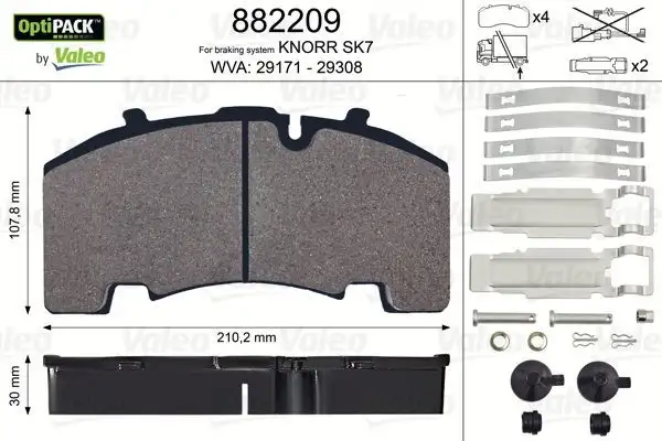 VALEO 882209 Arka Fren Balatası