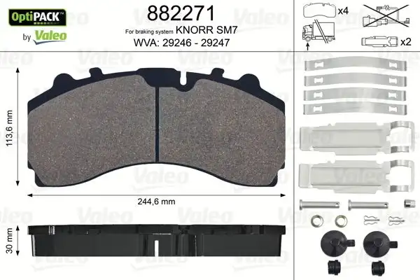 VALEO 882271 Ön Fren Balatası