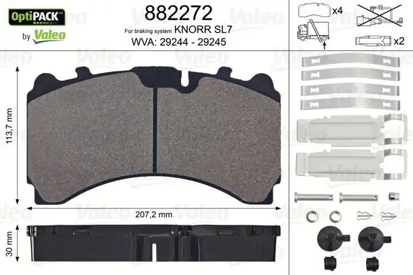 VALEO 882272 Arka Fren Balatası