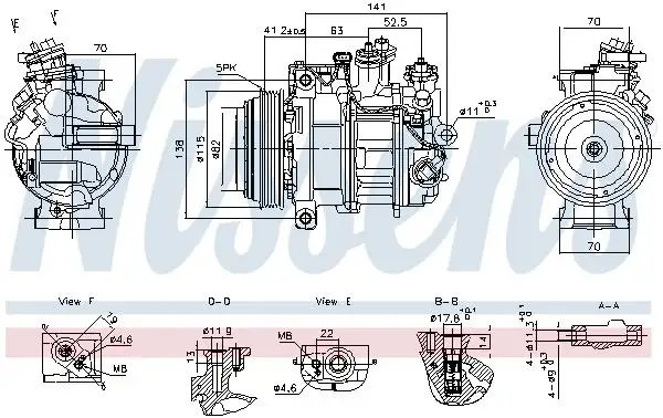 NISSENS 890919 Klima Kompresörü A0008304500