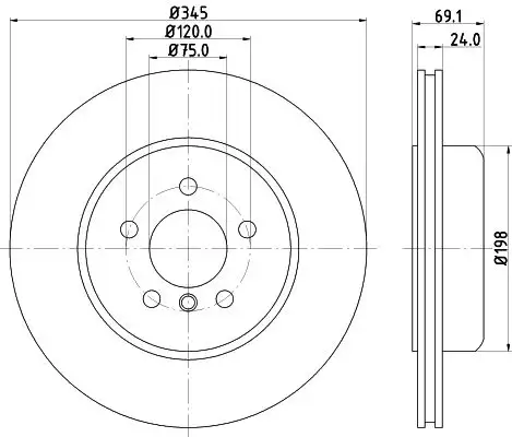 HELLA 8DD355119-281 Arka Fren Diski 34216775289