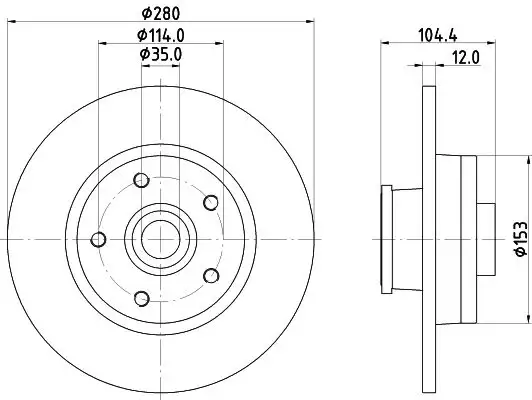 HELLA 8DD355125-281 Arka Fren Diski