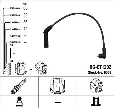 NGK 9059 (RCET1202) Buji Kablosu 9091922168