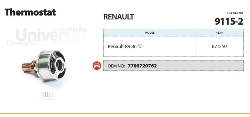ÜNÜVAR 9115-2 Termostat 7700720762