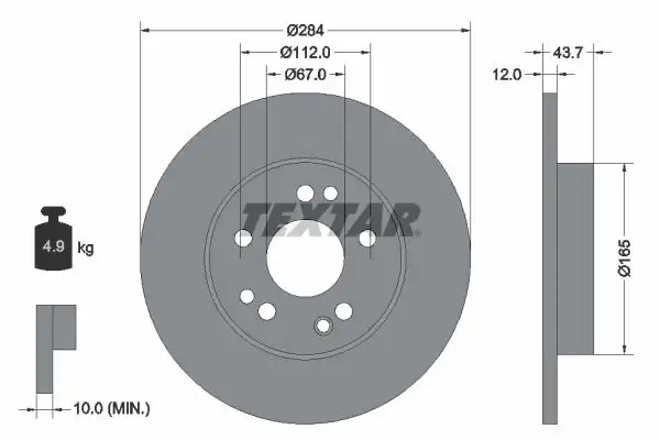 TEXTAR 92031803 Ön Fren Diski A1244211312