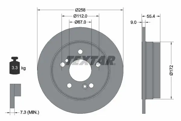 TEXTAR 92059503 Arka Fren Diski A2024230012