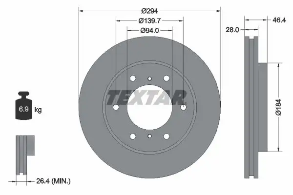 TEXTAR 92180205 Ön Fren Diski