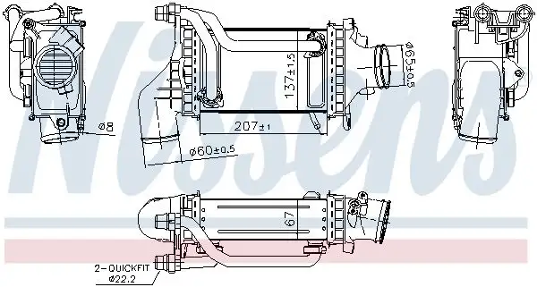 NISSENS 961455 Turbo Radyatörü A2740900614