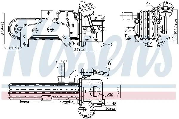 NISSENS 989420 EGR Soğutucusu 038131513AD