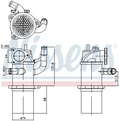 NISSENS 989423 EGR Soğutucusu 04L131513B