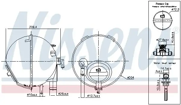 NISSENS 996186 Yedek Su Deposu A6395010503