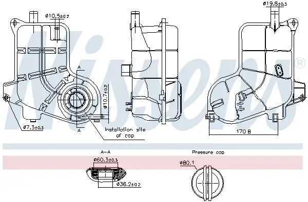 NISSENS 996368 Yedek Su Deposu 8E0121403D