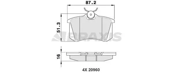 BRAXIS AA0020 Arka Fren Balatası