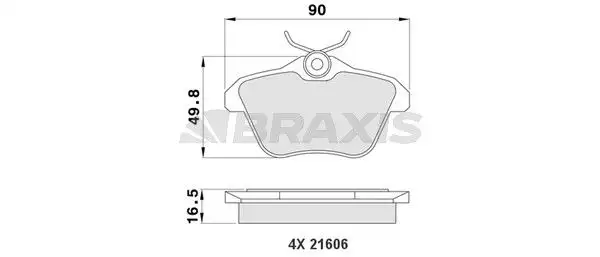 BRAXIS AA0166 Arka Fren Balatası