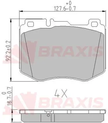 BRAXIS AA0636 Ön Fren Balatası A0084201820