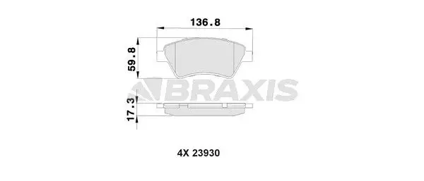 BRAXIS AB0018 Ön Fren Balatası 410608713R