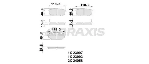 BRAXIS AB0241 Arka Fren Balatası 583023ED01
