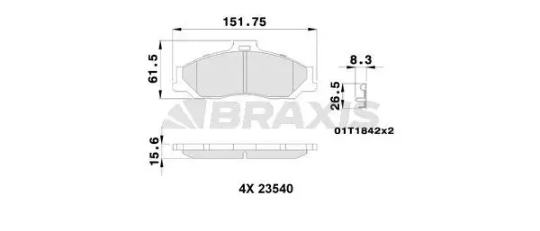 BRAXIS AB0242 Ön Fren Balatası
