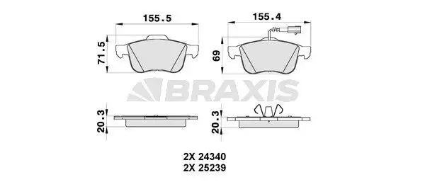 BRAXIS AB0348 Ön Fren Balatası 77365354