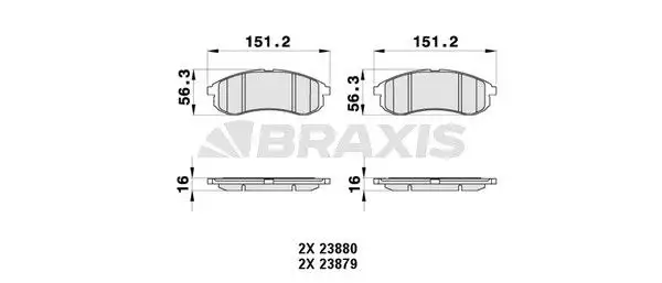 BRAXIS AB0372 Ön Fren Balatası MN102622