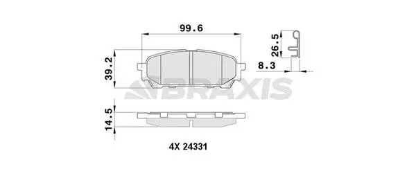 BRAXIS AB0483 Arka Fren Balatası 26696FE050