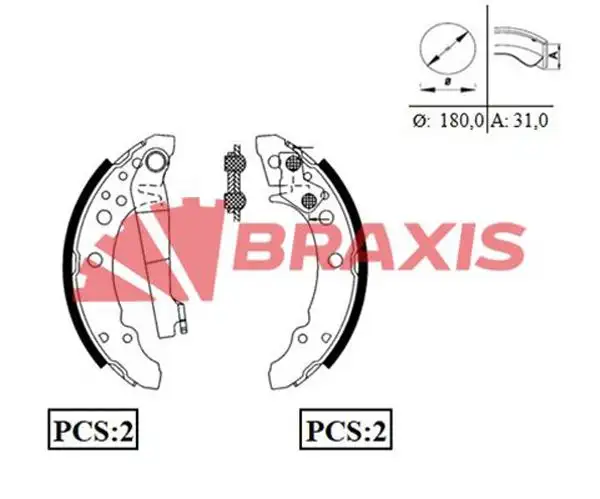 BRAXIS AC0033 Arka Fren Balatası