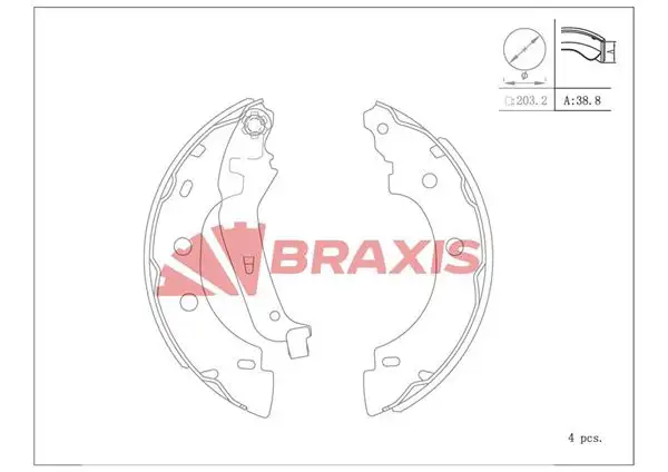 BRAXIS AC0100 Arka Fren Balatası 7701205523