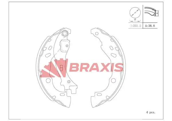 BRAXIS AC0120 Arka Fren Balatası 77362365