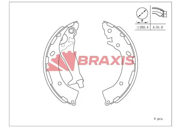 BRAXIS AC0144 Arka Fren Balatası