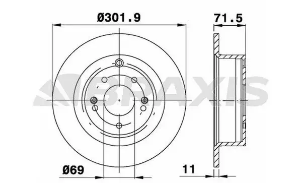 BRAXIS AD1025 Arka Fren Diski 584112B000