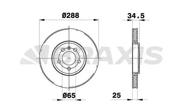 BRAXIS AE0047 Ön Fren Diski 6R0615301A