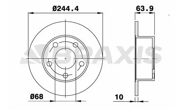 BRAXIS AE0076 Arka Fren Diski 4A0615601A