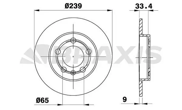 BRAXIS AE0415 Arka Fren Diski 1J0615601D