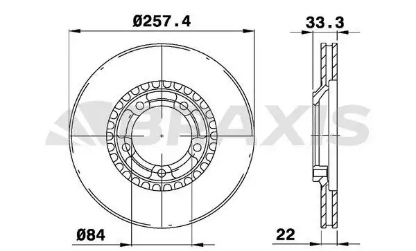 BRAXIS AE0702 Ön Fren Diski MB407030