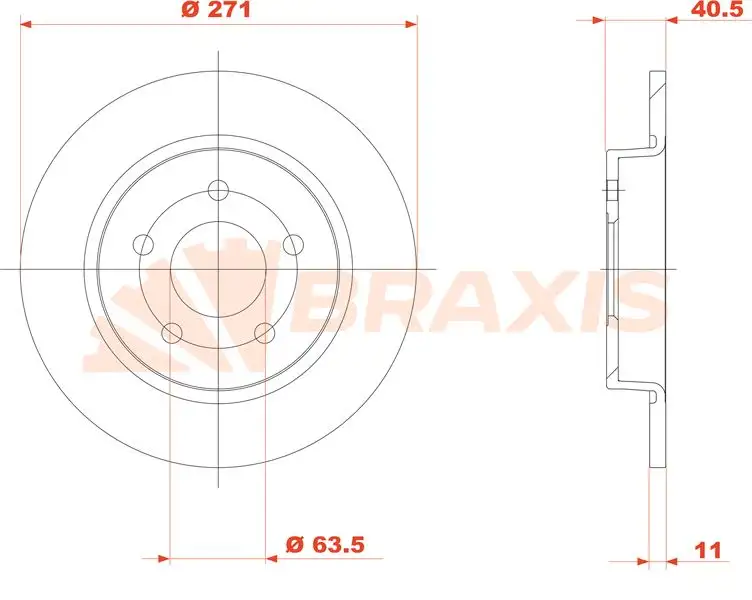 BRAXIS AE0805 Arka Fren Diski BV612A315BA
