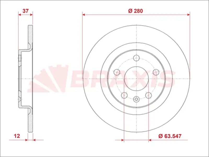 BRAXIS AE0984 Arka Fren Diski 31471476SK1