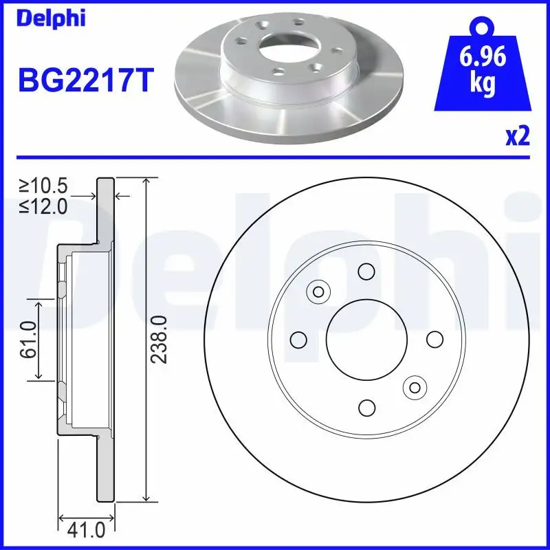 DELPHI BG2217T Ön Fren Diski